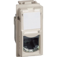 Розетка BTicino KM4279C5E LIVING NOW компьютерная RJ45 cat5e UTP, 1 модуль, цвет песочный