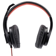 Наушники HAMA HS-USB400 00139927 2м, накладные, оголовье, черный/красный