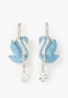 Серьги Swarovski® Iconic Swan, \nродиевое покрытие