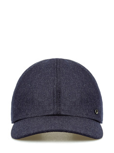 Шерстяная бейсболка в стиле casual с кожаным фиксатором Canali