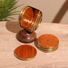 Подставки под горячее (набор 6 шт) 7х6х10,5 см, дерево шишам NO Brand