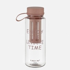Бутылка для воды, 800 мл, 22 х 10.5 см, с ситом, розовая NO Brand