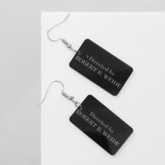 Серьги акрил directed by, цвет черно-белый Queen Fair