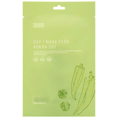 TENZERO Маска для лица тканевая с экстрактом бамии Day 1 Mask Pack # Okra Day