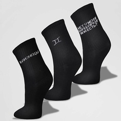 MONCHINI Носки женские черные в рубчик, близнецы, 3 пары