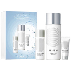 Набор средств для эксфолиации и пилинга SENSAI Набор Silky Purifying: Энзимная пудра-пилинг + Гидрофильное масло + Крем для умывания