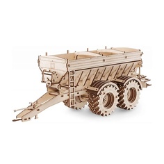 Конструктор EWA ECO-WOOD-ART Деревянный конструктор 3D Прицеп к трактору КИРОВЕЦ К-7М 1.0