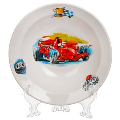 Тарелка суповая, фарфор, 17 см, 300 мл, круглая, Машинки, Дулевский фарфор, 097952