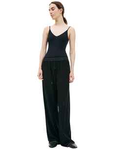 Черное боди с V-вырезом Jil Sander