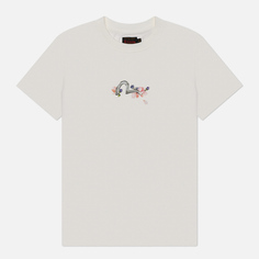 Женская футболка Evisu Printed Seagull Cranes Floral Regular, цвет белый