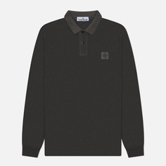 Мужской лонгслив Stone Island Compass Patch Logo Pigment Dye Polo, цвет серый