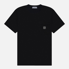Мужская футболка Stone Island Fissato Treatment Pocket, цвет чёрный