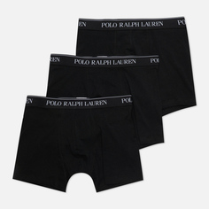 Комплект мужских трусов Polo Ralph Lauren BCI Cotton/Elastane Boxer Brief 3-Pack, цвет чёрный