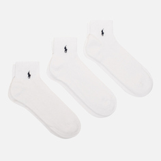 Комплект носков Polo Ralph Lauren Quarter 3-Pack, цвет белый