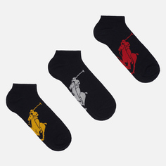 Комплект носков Polo Ralph Lauren Big Pony Low 3-Pack, цвет чёрный