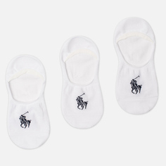 Комплект носков Polo Ralph Lauren No-Show Liner 3-Pack, цвет белый