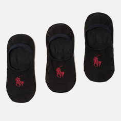 Комплект носков Polo Ralph Lauren No-Show Liner 3-Pack, цвет чёрный