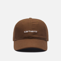Кепка Carhartt WIP Canvas Script, цвет коричневый