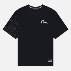Мужская футболка Evisu Hand Brush Daicock Seagull All Over Print, цвет чёрный