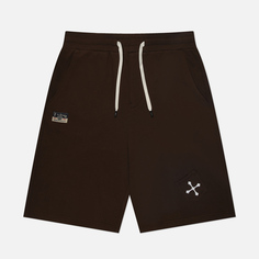 Мужские шорты Evisu Seagull Kamon Multi Pocket, цвет коричневый