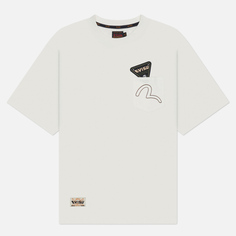 Мужская футболка Evisu Badge Seagull Daicock Print, цвет белый