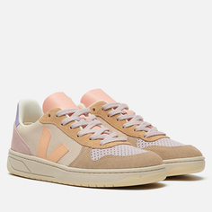 Женские кроссовки VEJA V-10 Suede, цвет бежевый