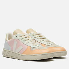 Женские кроссовки VEJA V-10 Leather, цвет розовый