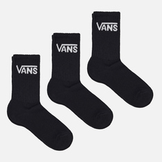 Комплект носков Vans Classic Crew Wmns 3-Pack, цвет чёрный