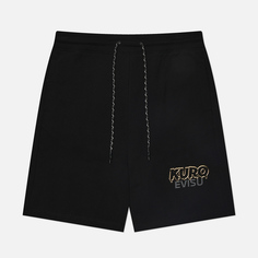 Мужские шорты Evisu Evisukuro Melting Metallic Logo, цвет чёрный