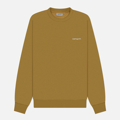 Мужская толстовка Carhartt WIP Script Embroidery Polycotton, цвет бежевый