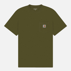 Мужская футболка Carhartt WIP Pocket Logo, цвет оливковый