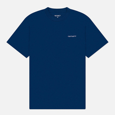 Мужская футболка Carhartt WIP Script Embroidery, цвет синий