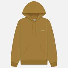 Мужская толстовка Carhartt WIP Hoodie Script Embroidery Polycotton, цвет бежевый