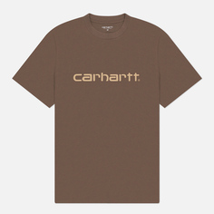 Мужская футболка Carhartt WIP Script, цвет коричневый
