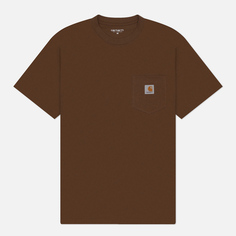 Мужская футболка Carhartt WIP Pocket Logo, цвет коричневый