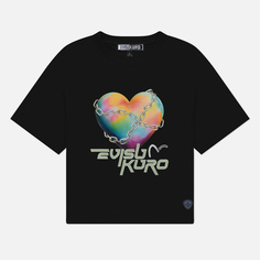 Женская футболка Evisu Evisukuro Chained Heart, цвет чёрный