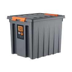 Контейнеры, корзинки, ящики для хранения ящик ROXBOX Pro 50л 50x39x40см с клипсами, крышкой антрацитовый