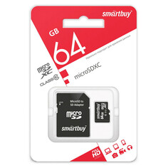Модули памяти карта памяти micro SDXC SMARTBUY 64GB Class 10 с адаптером LE