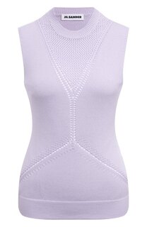 Топ из шерсти и хлопка Jil Sander
