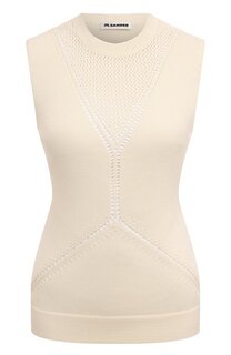 Топ из шерсти и хлопка Jil Sander