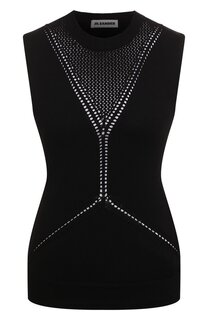 Топ из шерсти и хлопка Jil Sander