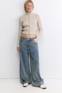 брюки джинсовые женские Джинсы baggy широкие с потертостями Befree