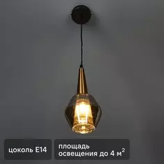 Светильник подвесной FR8008PL-01GB 1 лампа 2 м² цвет зеркально дымчатый Freya