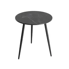 Стол кухонный Triniti 75x75x75 см круг металл цвет черный мрамор Без бренда