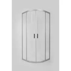 Душевой уголок Metakam 1/4 круга 80x80 см серый профиль прозрачное стекло раздвижной Метакам