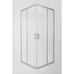 Душевой уголок Metakam квадратный 80x80 см серый профиль прозрачное стекло раздвижной Метакам