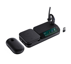 Гарнитура беспроводная Yealink BH71 Workstation Pro BT, шумоподавление, зарядка Qi, дисплей 3, USB-хаб, зарядный кейс