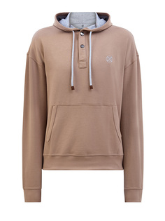 Хлопковое худи с застежкой на кнопки и регулируемым капюшоном Cudgi