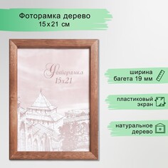 Фоторамка сосна с19 орех 15х21 см (пластиковый экран) NO Brand