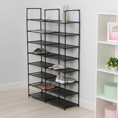 Стеллаж для хранения многофункциональный ladо́m, 90×30×142 см, цвет черный